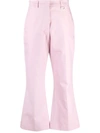 Msgm High-waist Cropped Trousers In Pink