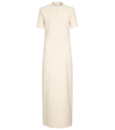 Jil Sander Cotton And Wool Jersey Maxi Dress In White | ModeSens