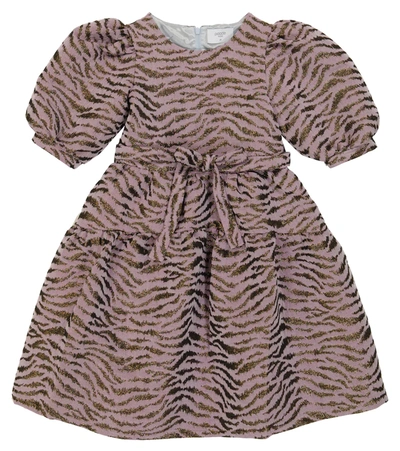 Paade Mode Kids' Metallic Jacquard Dress In Pink