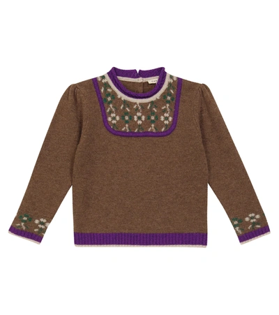 Caramel Kids' Saturn Merino Sweater In Brown
