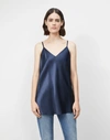 Lafayette 148 Silk Charmeuse Bias Tank In Blue