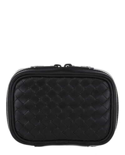 Bottega Veneta Vn Leather Cufflink Case In Nero