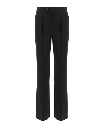 Chloé High-rise Pleated Crepe Wide-leg Trousers In Black