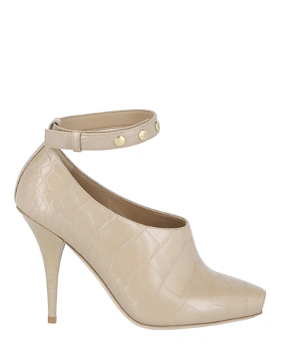 BURBERRY BLYTH PEEP-TOE LEATHER PUMPS 
