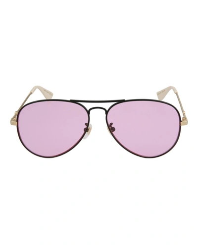 Gucci Aviator-frame Metal Sunglasses In Multi