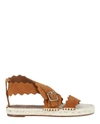 Chloé Lauren Suede Espadrille Sandals In /brown