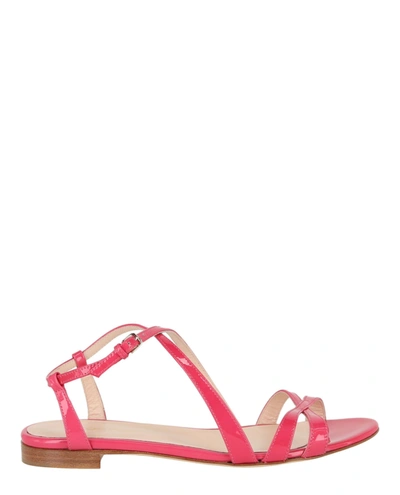 Sergio Rossi Patent Leather Strappy Sandals In Bubble/gum/pink