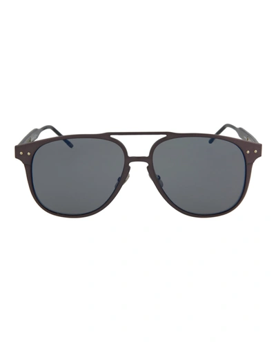 Bottega Veneta Aviator-style Aluminium Sunglasses In Blue