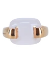 FERRAGAMO YELLOW GOLD AGATE RING