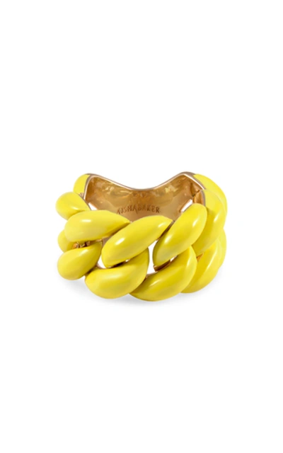 Aisha Baker Women's Chain Reaction Enameled 18k Yellow Gold Ring
