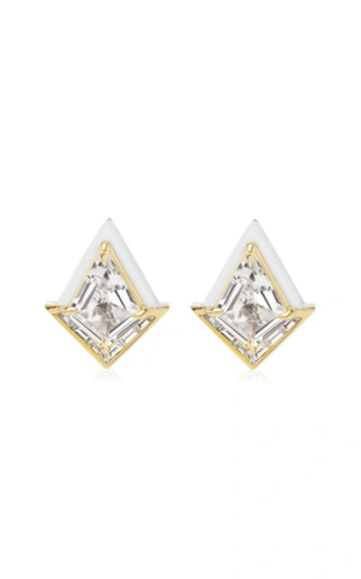 Emily P Wheeler Women's Dress Up 18k Yellow Gold, White Topaz & Diamond Twinkle Studs