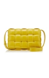 Bottega Veneta Padded Cassette Intrecciato Leather Cross-body Bag In Yellow