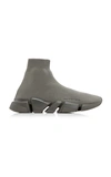 Balenciaga Speed 2.0 Knit Sneakers In Green