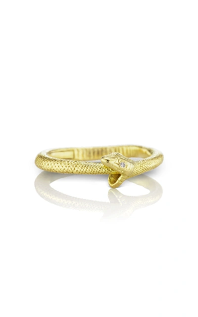 Anthony Lent Women's Ouroboros Snake 18k Yellow Gold Diamond Ring