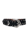 Etro Rivet-embellished Suede Belt In Black