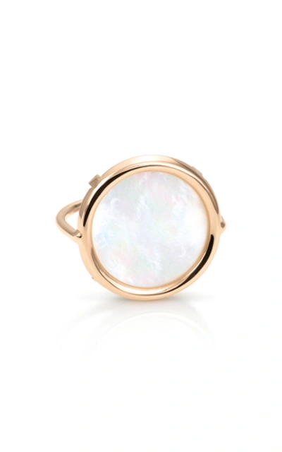 Ginette Ny Women's Disc 18k Rose Gold Mother-of-pearl Ring In White