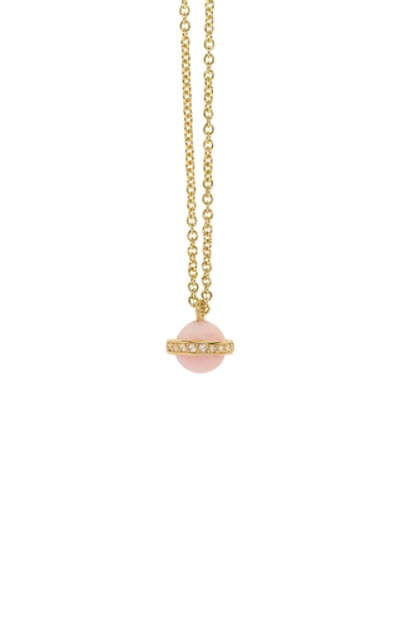 Pamela Love Women's Mini Comet 18k Yellow Gold Opal; Diamond Necklace In Pink