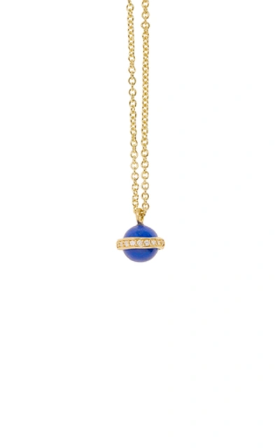 Pamela Love Women's Mini Comet 18k Yellow Gold Lapis; Diamond Necklace In Blue