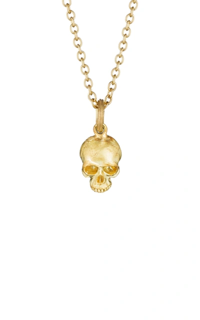 Anthony Lent Women's Small Skull 18k Yellow Gold Necklace