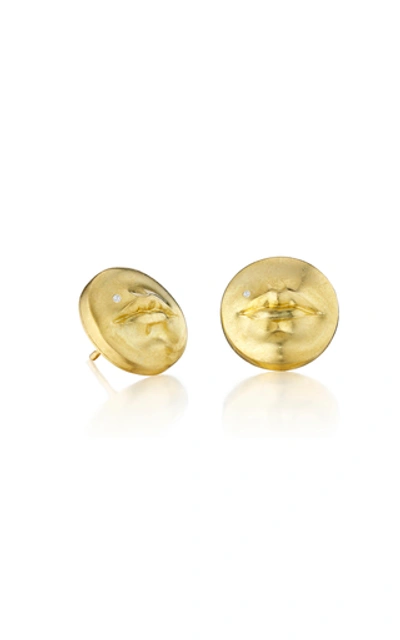 Anthony Lent Women's Kiss Me 18k Yellow Gold Diamond Earrings