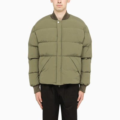 Off-white Green Logoed Down Jacket