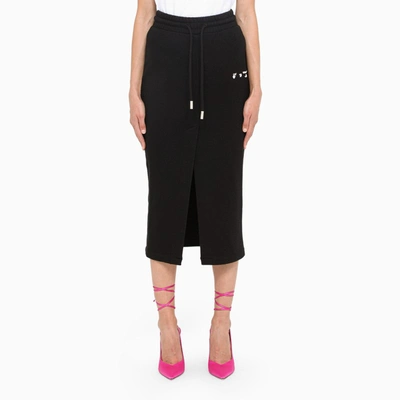 Off-white Black Logoed Midi Skirt