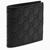 GUCCI BLACK GG-MOTIF BI-FOLD WALLET,365466CWC1R-J-GUC-1000