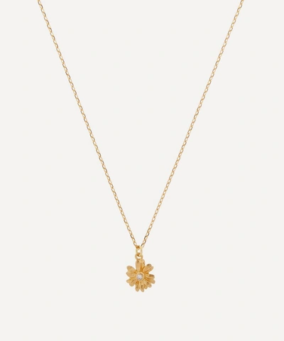 Alex Monroe 18ct Gold Teeny Tiny Diamond Daisy Pendant Necklace