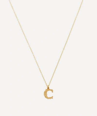 Alex Monroe 18ct Gold Teeny Tiny Floral Letter C Alphabet Pendant Necklace