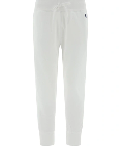 Polo Ralph Lauren Logo Embroidered Track Pants In White