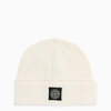 STONE ISLAND WHITE RIBBED BEANIE,7515N10B5-J-STONE-V0099