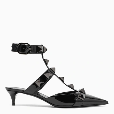 Valentino Garavani Black Patent Leather Roman Stud Pumps