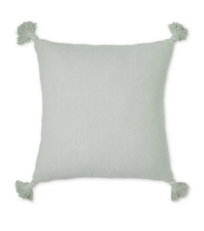 Cam Cam Copenhagen Herringbone Tassel Cushion In Green