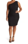 Love By Design Vera One Shoulder Dress In Jet Black