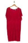 Love By Design By Design Jeanne V-neck Lace Dolman Dress In Red