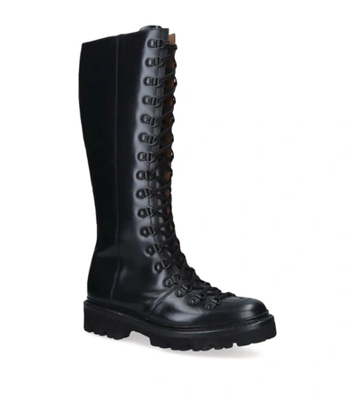 Grenson Black Nanette Knee-high Leather Boots