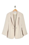 Calvin Klein Peak Lapel Twill Blazer In Khaki Whit