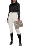 Helmut Lang Printed Stretch-silk Satin Top In Black
