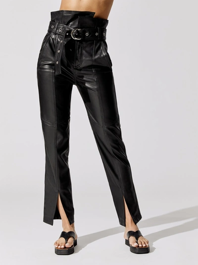 Marissa Webb Anniston Split Hem Leather Pant In Black