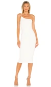 Nookie Lust One Shoulder Midi Dress In White