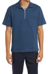 NORSE PROJECTS JORN REGULAR FIT ORGANIC COTTON & LINEN HALF ZIP POLO,N20-1267