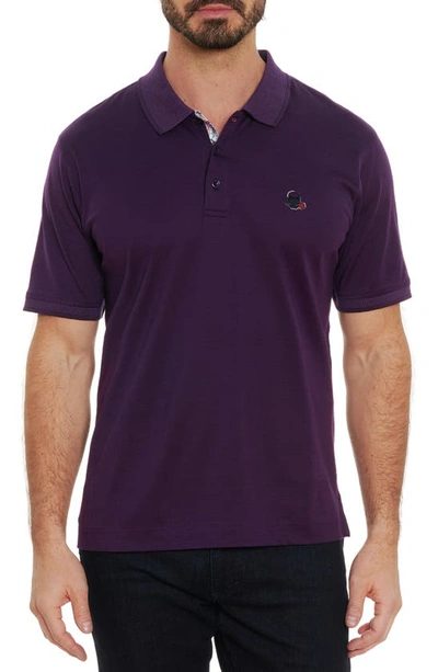 Robert Graham Archie Short Sleeve Polo In Dark Purple