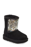 Ugg Kids' Classic Ii Clear Glitter Shearling Boots In Black Glitter