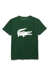 Lacoste Kids' Croc Graphic T-shirt In Green/ White