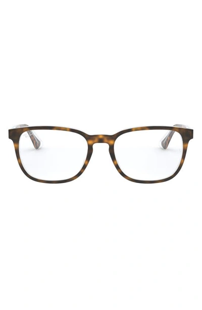 Ray Ban Kids' 48mm Square Optical Glasses In Top Havana