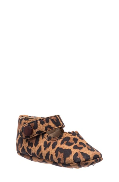 Elephantito Mary Jane Crib Shoe In Suede Leopard