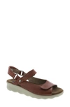 Wolky Pichu Quarter Strap Sandal In Cognac Faux Leather