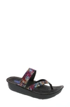 Wolky Tahiti Platform Sandal In Multi Black Suede