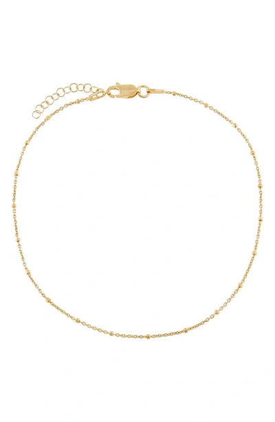 Adinas Jewels Bead Station Chain Anklet In Gold