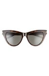 Saint Laurent Slm60 Cat-eye Sunglasses In Avana/ Brown